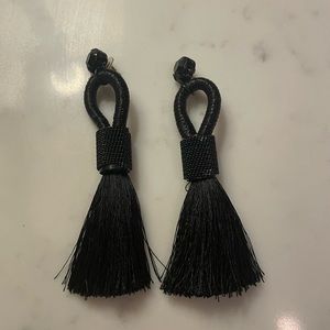 Black tassel earrings
